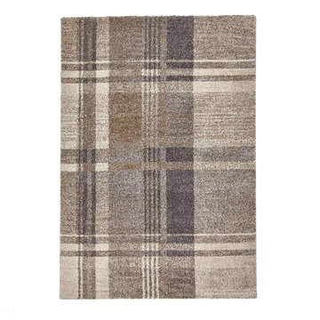 Elegant 4892 Modern High-Density Tartan Check Beige/Grey Rug-Think Rugs-Rug Love - The Most Loved Rug Store
